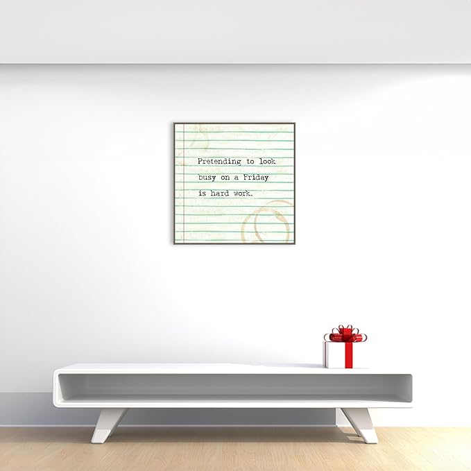 Amanti Art Framed Canvas Wall Art 30x30 Office Snark IV by Studio W, Framed Wall Art Canvas, Typography Artwork, Country Rustic Decor, Large Poster Painting for Living Room, Bedroom, Bathroom,