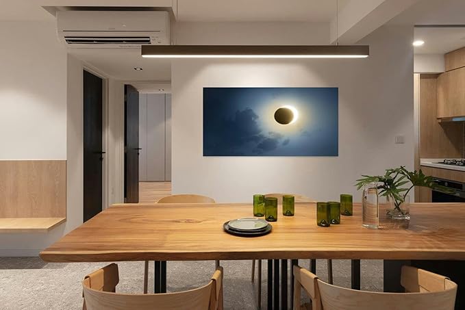 Canvas Wall Art for Living Room Bedroom Eclipse the Sun Big Large Wall Art Decor Framed Painting Wall Pictures Prints Artwork Office