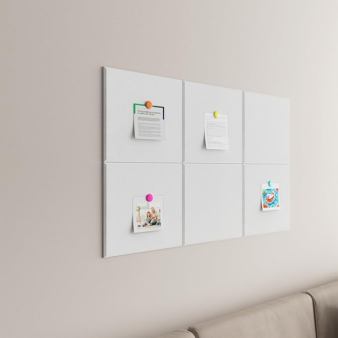 Large Cork Boards for Walls – 36" x 24" Self Adhesive Felt Wall Tiles, Ideal for Office Black Bulletin Board, Easy to Install Pin Board Photo Board