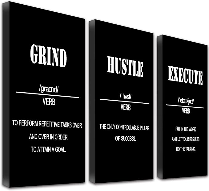 Drsoum Large 16x24 Inspirational Office Wall Art Motivational Wall Decor Quotes Wall Decror for Living Room Encouraging Canvas Posters for Bedroom Sayings - 16” x24” x3 PCS (FRAMED)