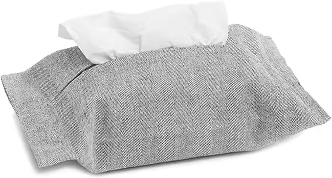 Stylish Tissue Box Car Tissue Box and Creative Tissue Box Leather Tissue Box for Bathroom Vanity Countertop Desk Office Gift Decor Hotel Modern Tissue Box (Color : Black, Size : Large) (Gray Small)