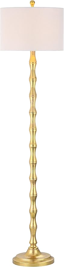 SAFAVIEH Lighting Collection Aurelia Farmhouse Antique Gold 64-inch Living Room Bedroom Home Office Standing Floor Lamp,Metal (LED Bulb Included)