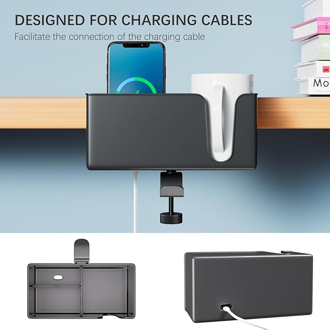 5 in 1 Desk Pencil Holder - Clamp on Under Desk Headphone Hanger - Rotating Headphone Holder Detachable Pen Holder Desktop Storage