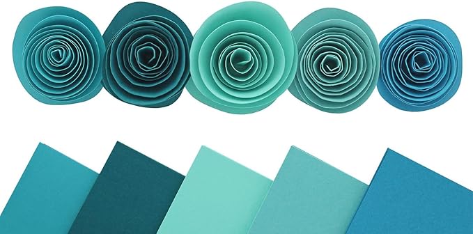 PA Paper Accents Stash Pack Cardstock Pack 8.5" x 11" Aqua, colored cardstock paper for card making, scrapbooking, printing, quilling and crafts, 65lb., 40 pieces