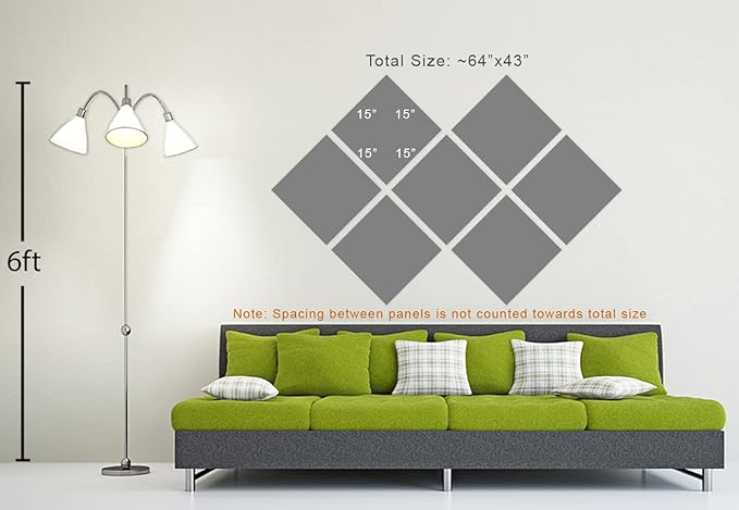 64 x 43 TOTAL - Landsape of lines Wall Art Canvas Geometric Print modern minimalis - 7 Panel Butterfly Split