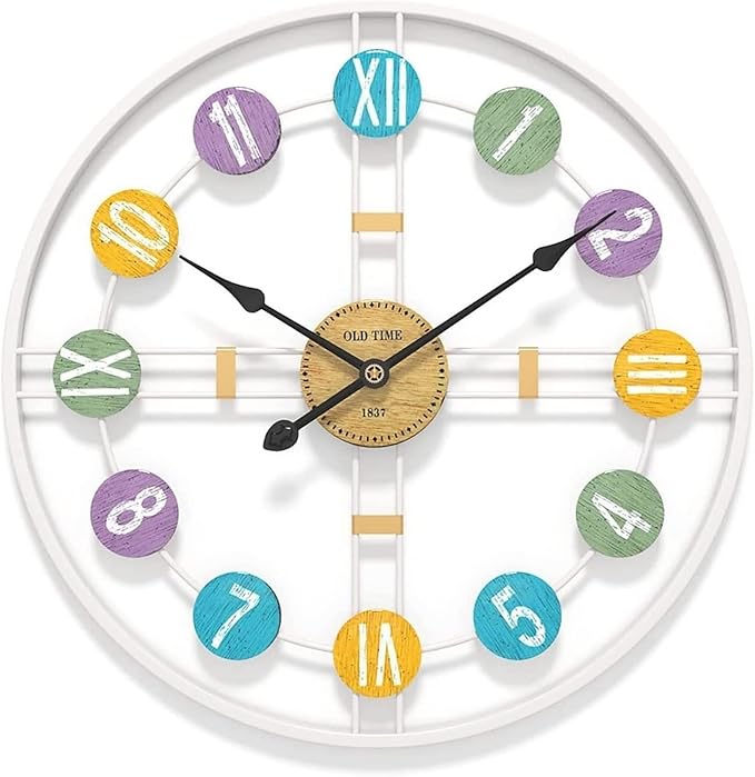 Wall Clock Wall Clock Wall Clock Metal Wall Clock Silent Wall Clock Easy to Read No Ticking Sound Suitable for Living Room Office Wall Clock Modern Clock (A 60 * 60cm)