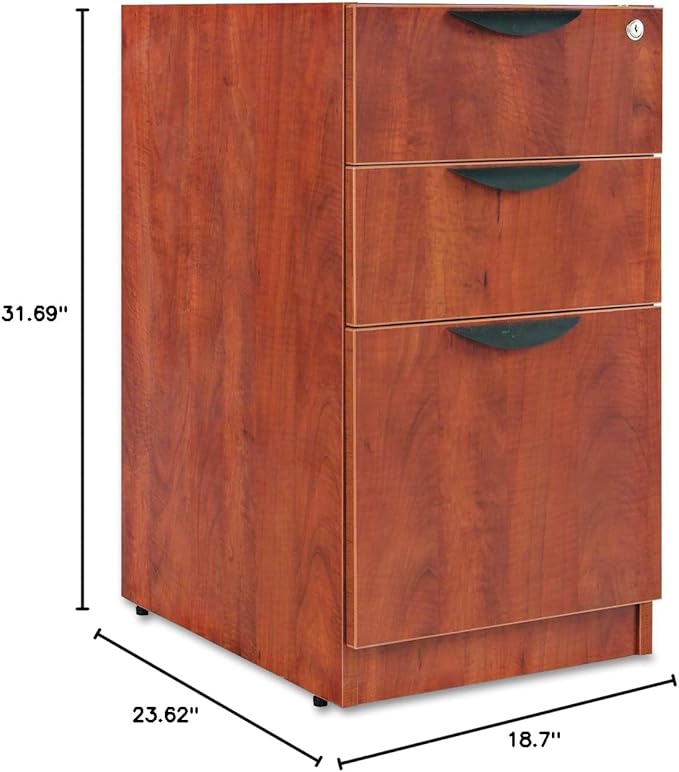 Alera Alera Valencia Series Full Pedestal File, Left/Right, 3-Drawers: Box/Box/File, Legal/Letter, Espresso, 15.63" X 20.5" X 28.5"