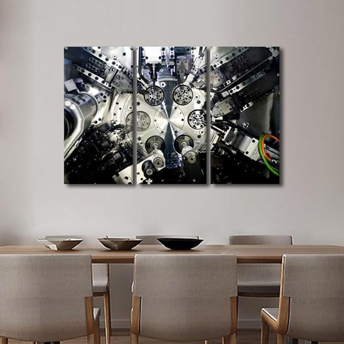 Machine Tools Wall Art CNC Machine Tool Art Prints Canvas Painting Wall Art Framed Art Wall Decor Office Living Room Wall Decor Artwork for Home Walls Modern Home Decoration, 42x28 Inch