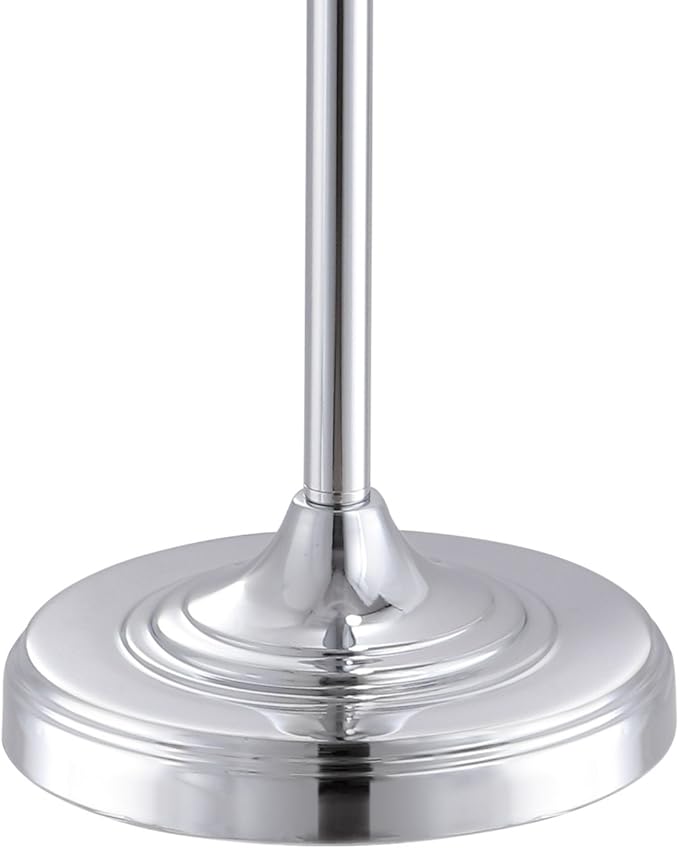 JONATHAN Y 59.5" Chrome and Crystal LED Floor Lamp, Glam Contemporary Standing Pole Light with White Linen Drum Shade for Living Room Bedroom, LED Bulb Included JYL2028A