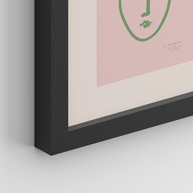 SIGNWIN Framed Poster Bathroom Decor, Wall Art Room Decor Multicolor for Living Room, Bedroom, Office Matisse Nude Dancer Geometric Pink Jungle Plant Nature Abstract Shapes - 12"x16"x 8 Black