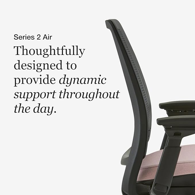 Steelcase Series 2 Office Chair - Ergonomic Work Chair with Wheels for Hard Flooring - With Back Support, Weight-Activated Adjustment & Arm Support - Adjustable Rolling Chairs for Desk - Pink Lemonade