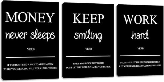 Motivational Wall Decor Canvas Wall Art for Living Room Inspirational Wall Poster Painting Positive Office Wall Decor for Work Wall Picture Framed Artwork Home Decorations for Bedroom(36”Wx16”H)