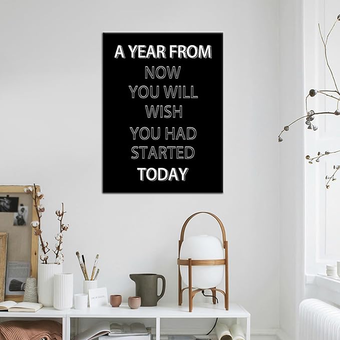 PSYYSP Inspirational Canvas Wall Art Motivational Entrepreneur Quotes Canvas Print Positive Canvas Painting Office Home Bedroom Wall Decoration Artwork Framed Ready to Hang [18''Wx24''H]