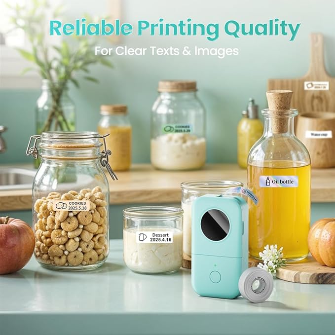 Phomemo Label Maker, D30 Portable Bluetooth Label Maker Machine with Tape, Small Mini Label Printer, Multiple Templates Fonts Icon Labeler for Home, School, Office