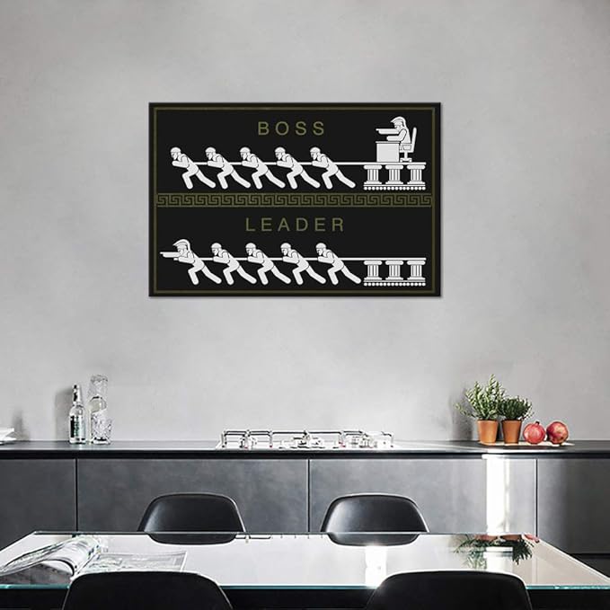 Yatsen Bridge Modern Motivational Posters for Office Leader and Boss Canvas Wall Art Leadership Entrepreneur Inspirational Wall Quotes Framed Ready to Hang - 24''Hx36''W