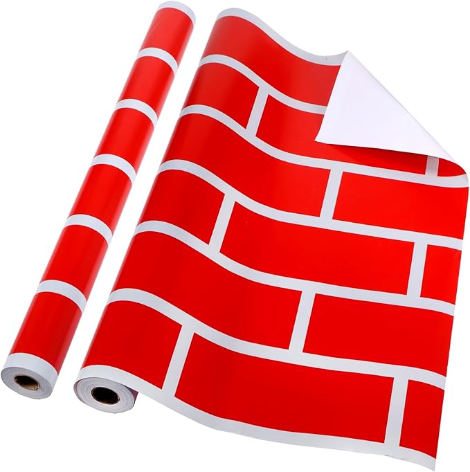 Tenceur Wrapping Paper Roll Bulletin Board Borders Paper Fade Resistant Decorative(24 Inch X 100ft,Red Brick)