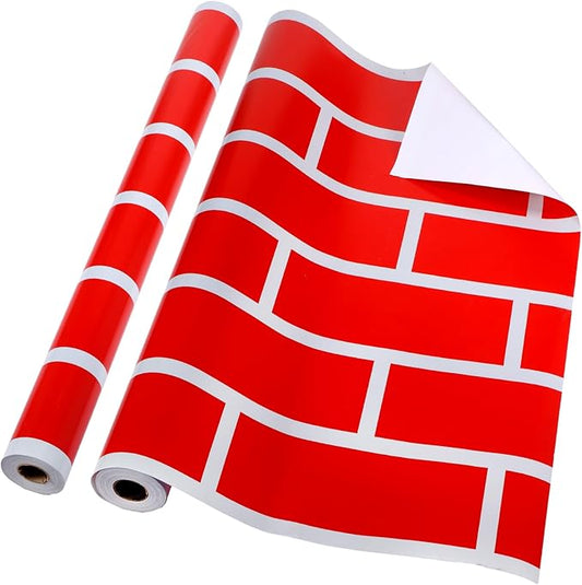 Tenceur Wrapping Paper Roll Bulletin Board Borders Paper Fade Resistant Decorative(24 Inch X 100ft,Red Brick)