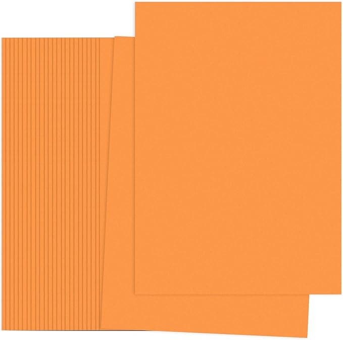 PATIKIL Orange Red Colored Copy Paper, 50 Sheets 8.3x5.9 A5 19lb/70gsm Double Sided Colorful Print Paper Bulk Sheet DIY Craft Art Projects Supplies for Printer Origami