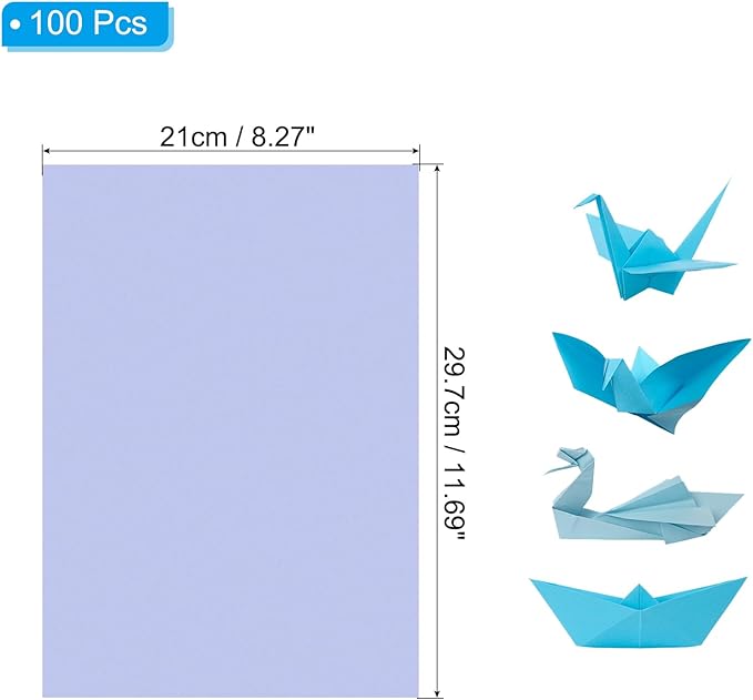 PATIKIL Light Purple Colored Copy Paper, 100 Sheets 11.7x8.3" A4 19lb/70gsm Double Sided Colorful Print Paper Bulk Sheet DIY Craft Art Projects Supplies for Printer Origami