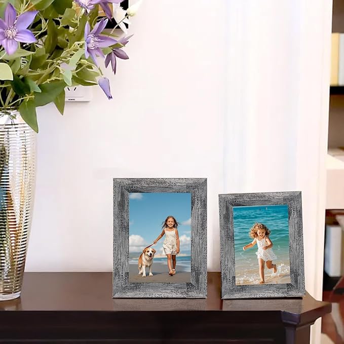 Rustic Picture Frames,10 Pack Collage Picture Frames,Gallery Wall Frame Set with Two 8x10, Four 5x7, Four 4x6, Farmhouse wood Photo Frames for living room Wall Gallery Decor or Desk, rustic Black