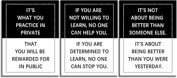 Inspirational Wall Art 3 Piece Practice Entrepreneur quote Motivational Poster Canvas Prints Artwork for Office Living Room Modern Home Decor Painting Pictures Stretched and Framed [36''Wx 16''H]