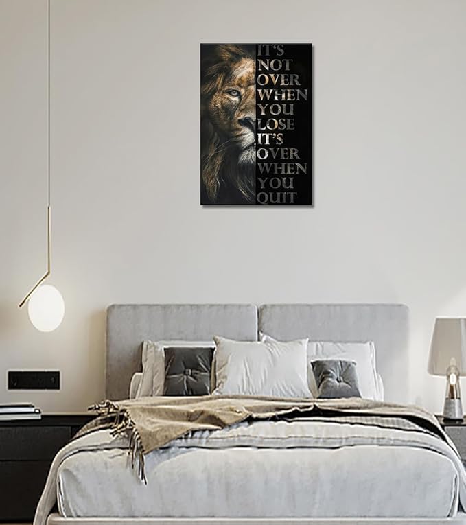 Novatique Motivational Posters for Office Inspirational Lion Wall Art Motivational Wall Decor for Work Inspirational Print for Home Decor, 24 x 36inch