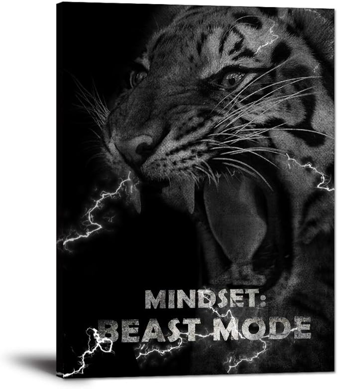 Inspirational Wall Art Motivational Pictures Prints on Canvas Modern Inspiring Entrepreneur Quotes Posters Mindset Beast Mode Painting Artwork Decor for Living Room Office Home Gifts (18" Wx24 H)