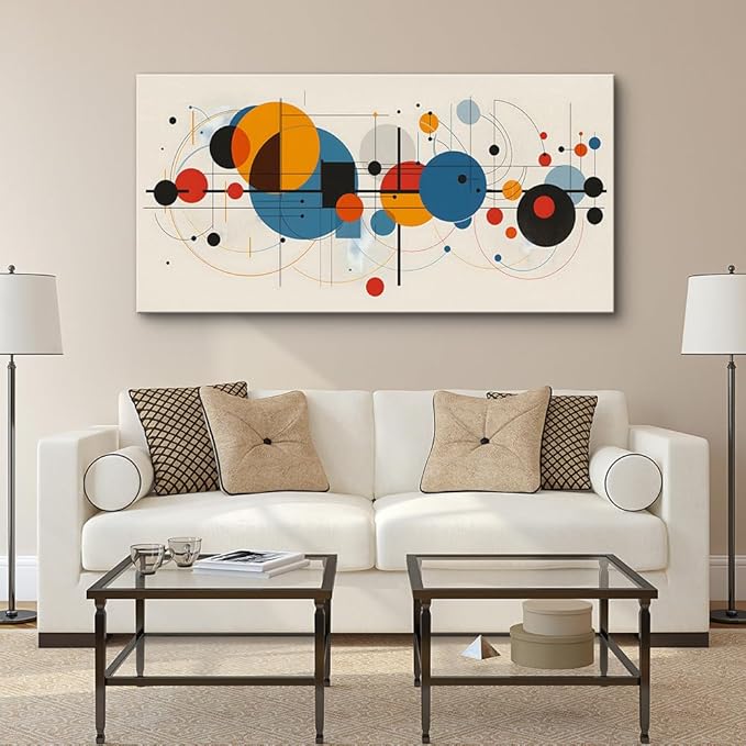 hyidecorart Boho Wall Art For Living Room Large Canvas Wall Decor For Bedroom Office Decorations Minimalism Abstract Geometric Wall Painting Ready to Hang Pictures Artwork Canvas Prints Home Decor