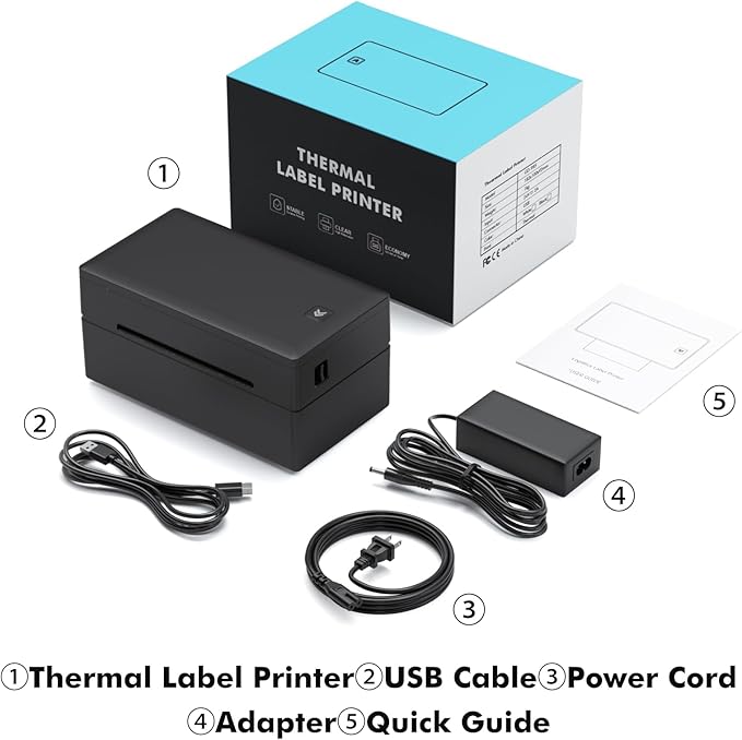 Bluetooth Thermal Shipping Label Printer for Small Business Office or Home,Wireless 4x6 Label Printer,Printers for Shipping Package, Compatible with iPhone & Android, Amazon, Shopify, USPS