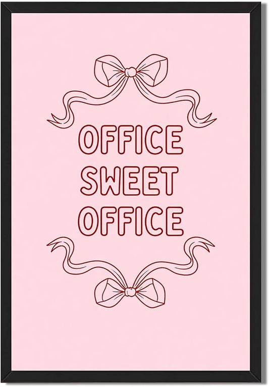 Framed Office Sweet Office Poster Canvas Print Art Modern Minimalist Aesthetic Wall Art Pictures Wall Decor Home Decor Office Apartment (black frame,24" Lx36 W)