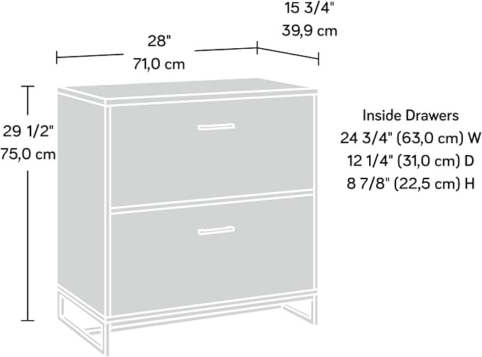 Sauder Tremont Row 2-Drawer Lateral File Cabinet, Mystic Oak Finish