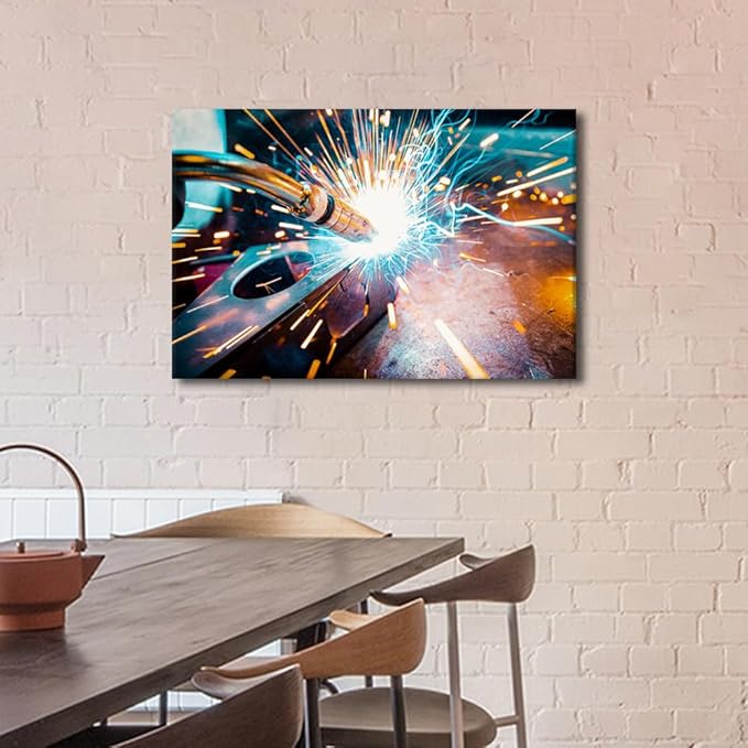 Welding Pictures for Bedroom Wall Decor Canvas Painting Wall Art 1 Piece Wall Art Modern Artwork for Walls Framed Art Wall Decor Family Wall Decor Canvas Art Posters & Prints, 16" x24"