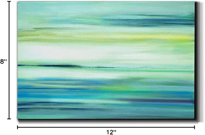 Landscape Wall Art Premium Gallery Wrapped Canvas Abstract Ocean Forest Modern Artwork Decoration for Living Room Kitchen Bathroom Office, Ready to Hang