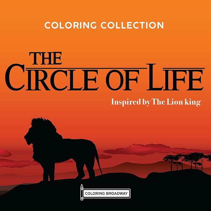 Coloring Broadway - Lion King Inspired Coloring Postcards (Set of 4), Circle of Life, Musical Merchandise, Printed on Matte Card Stock (5" x 7"), Perfect for a Broadway Theater Lover
