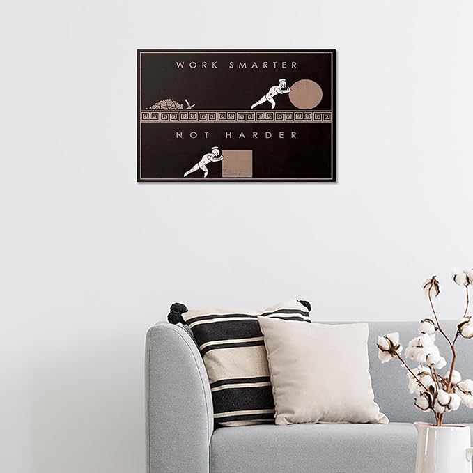 Modern Inspirational Pictures Wall Decor Artwork Entrepreneurial Motivational Quotes Canvas Posters Creative Black Posters Prints Painting For Office Living Room Wall Art Decor 16x24in Framed