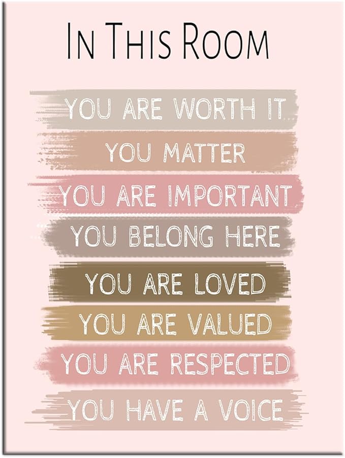 Inspirational Canvas Wall Art Poster Print Classroom Decor Motivational Quotes Positive Affirmation Picture Painting Artwork for Bedroom Workplace Wall Decoration Stretched and Framed [18''Hx24''W]