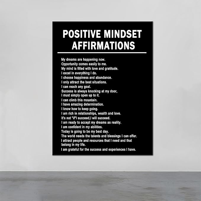 Motivational Wall Poster Decor Inspirational Canvas Wall Art Positive Entrepreneur Quotes Picture Print for Modern Home Living Room Bedroom Office Gallery Framed Decoration Artwork [30''Wx 40''H]