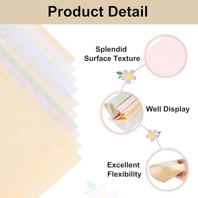 25 Sheets Parchment Paper Aged Look Stationery 200GSM Vintage Paper Sheet, [for Certificate, Invitation, Envelope] - 8.5 x 11 Inch/Pink