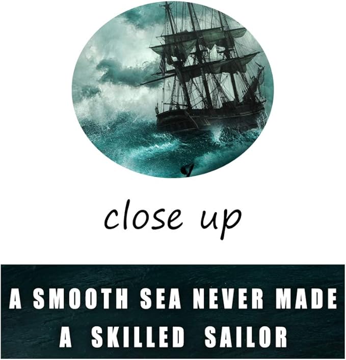 Motivational Wall Art Inspirational Quotes Pictures Inspiration Motivation Inspire Canvas Painting Sailing Ship Storm Posters Prints Home Decor for Office, Framed 28" x 44"