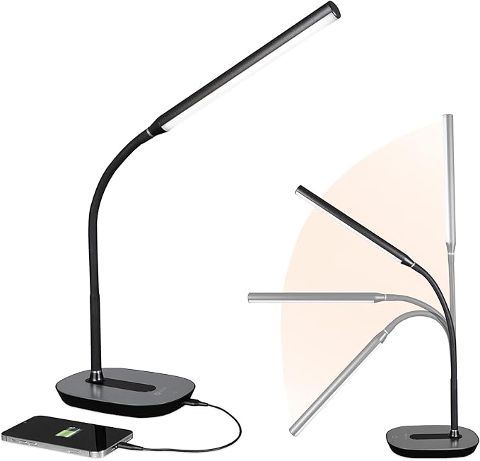 OttLite Wellness Strive LED Desk Lamp, 22", Black (CSN30G5W)