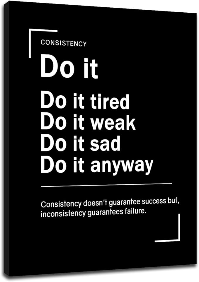 Motivational Canvas Framed Wall Art Do It Inspirational Entrepreneur Quotes Picture Print for Office Painting Poster Wall Decor for Modern Home Kitchen Teens Room Ready to Hang [18''Wx24''H]