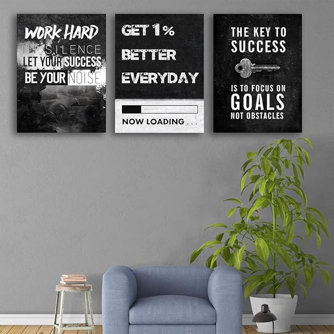 Inspirational Quotes Canvas Art - Motivational Wall Decor - Office & Home - Framed