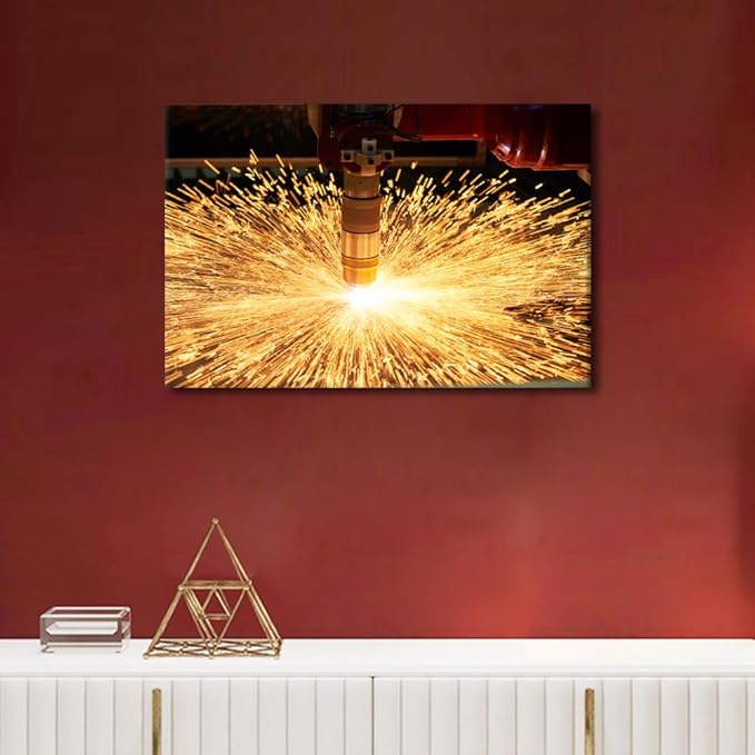 Framed Art Wall Decor Laser Cutting Metalworking Canvas Art Paintings Wall Decor Factory Canvas Prints Wall Art 1 Piece Wall Art Living Room Wall Art Modern Artwork Wall Hanging, 16" x24"