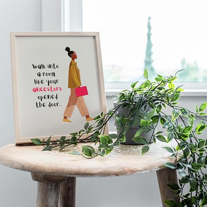 African American Womens Office Decor - Black Girl Wall Art - Black Woman Inspirational Wall Art - Boss lady African American Wall Decor - positive Quotes Wall Decor - Motivational poster 8x10
