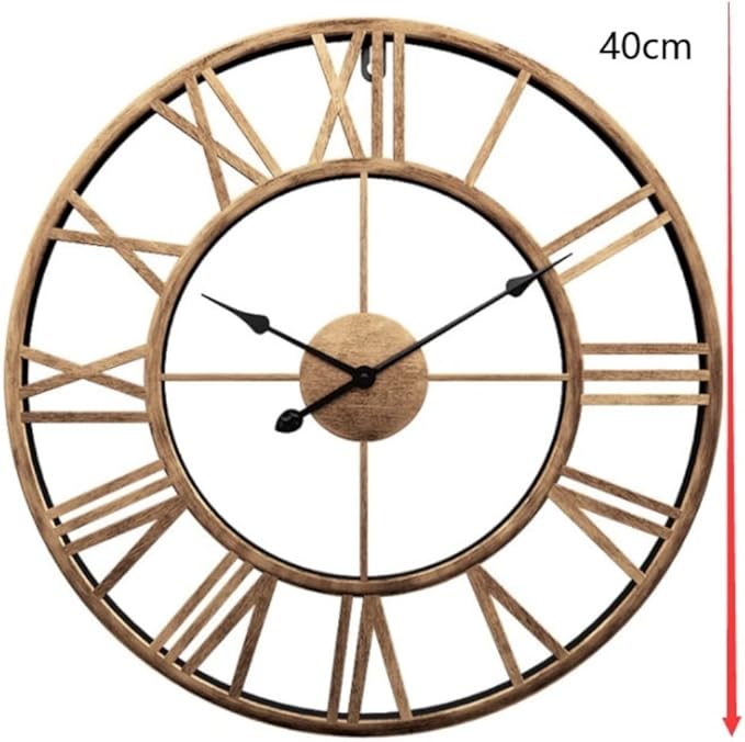 Wall Clock Wall Clock Metal Modern Wall Clocks Battery Operated Silent Clock with Roman Numerals for Office Home Wall Decor Home Decoration Clock (A 40 * 40cm)