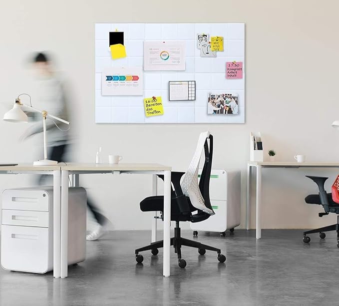 Large Cork Board Felt Board Tiles for Walls with 60 Push Pins, 11.8"x11.8" Pack of 12 Pin Board Notice Boards for Home Office Kitchen, Bulletin Board Wall Tiles for Photos Memos