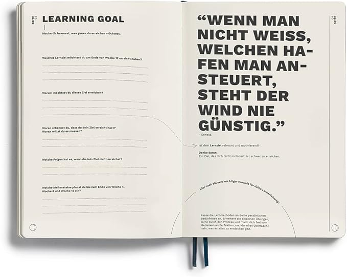 LEUCHTTURM1917 367496 Learning Journal Composition (B5), Flexcover, Black, German
