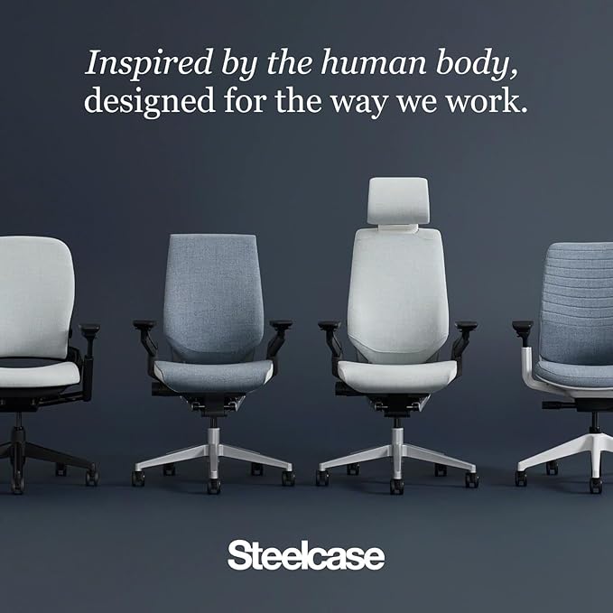 Steelcase Series 1 Office Chair - Ergonomic Work Chair with Wheels for Carpet - Helps Support Productivity - Weight-Activated Controls, Back & Arm Support - Easy Assembly - Royal Blue