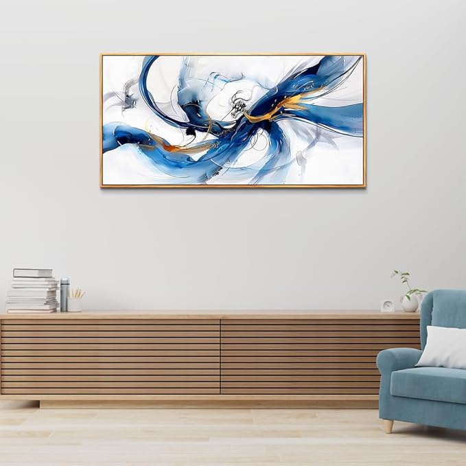 hyidecorart Canvas Prints Minimalism Decor Posters Wall Art For Living Room Wall Decor for Bedroom Abstract Painting Wall Artworks Hang Pictures For Office Decoration Wood Framed Hotel Mural 40X20