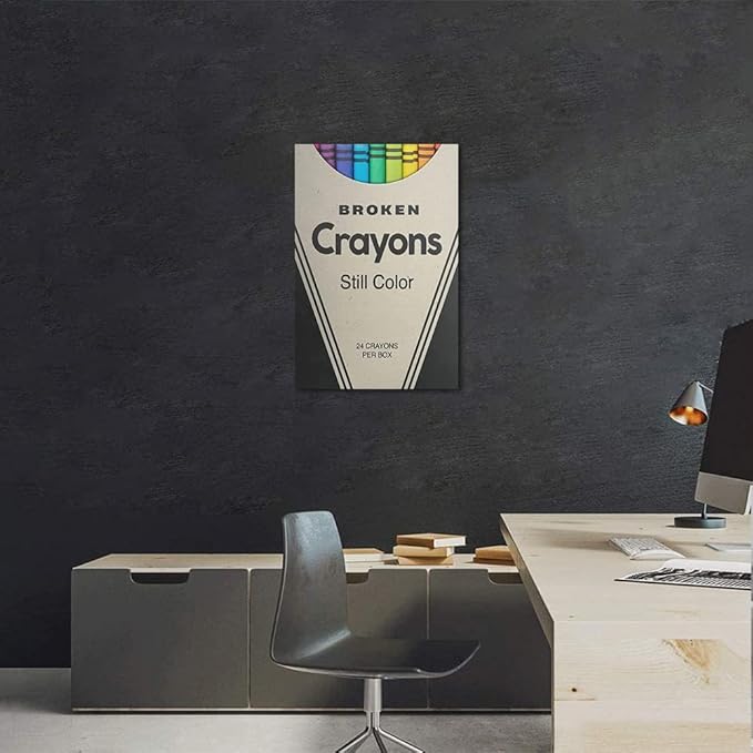 Yatsen Birdge Canvas Wall Art for Office Broken Crayons Still Color Inspirational Quotes Painting Print on Canvas Modern Entrepreneur Room Wall Decor Stretched and Framed Ready to Hang - 24x36 inch
